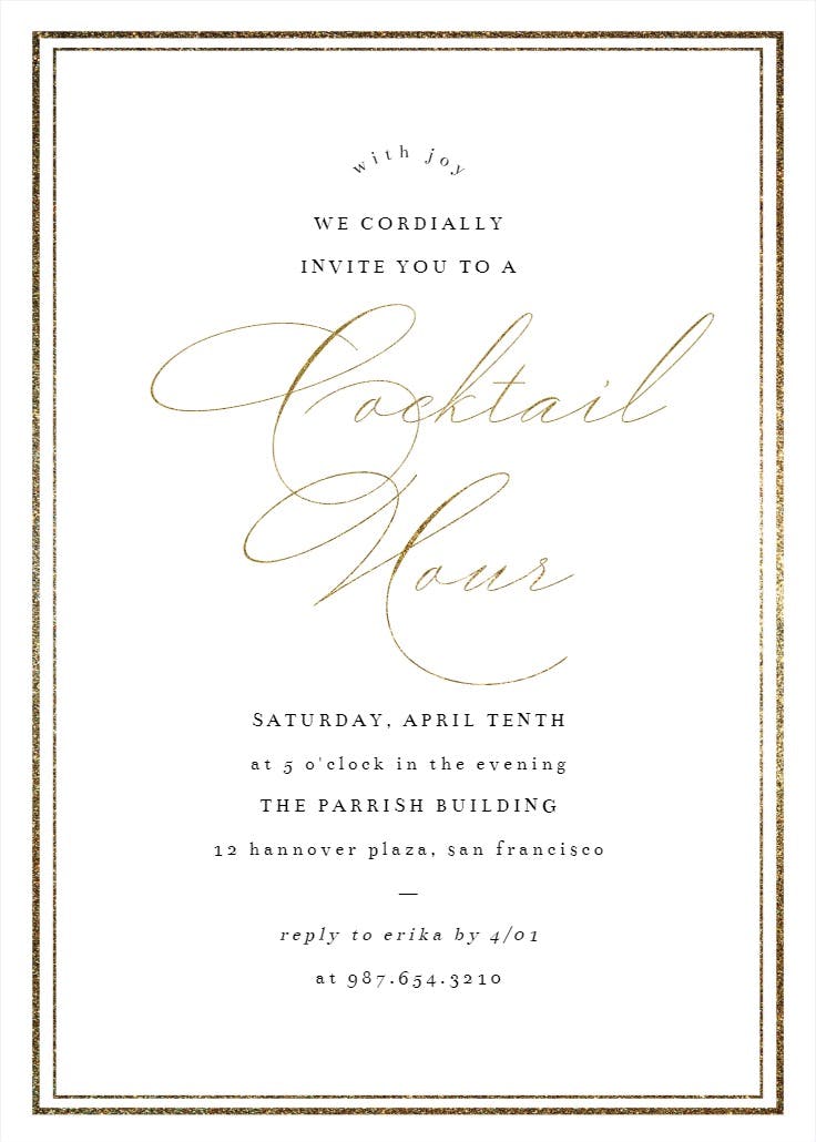 Classy cocktail - cocktail party invitation